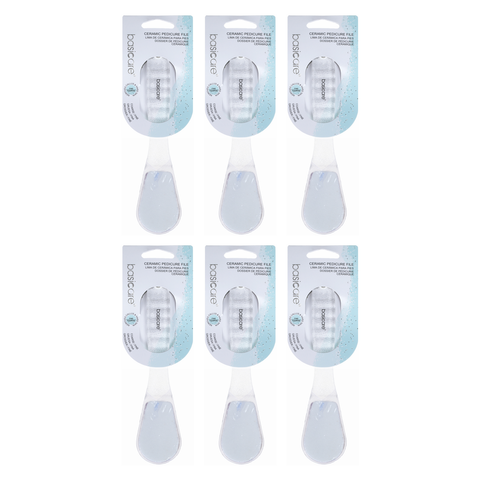 Basicare Ceramic Pedicure File Double Sided Coarse and Fine Bundle of 6