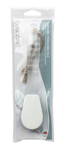 Basicare Ceramic Pedicure File Double Sided Coarse and Fine Foot Care Tool