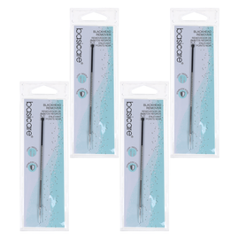 Basicare Blackhead Remover 4 Pack Double Ended Stainless Steel Loop Needle Tool