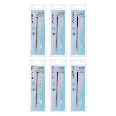 Basicare Blackhead Remover Double Ended Stainless Steel Loop Needles Bundle of 6