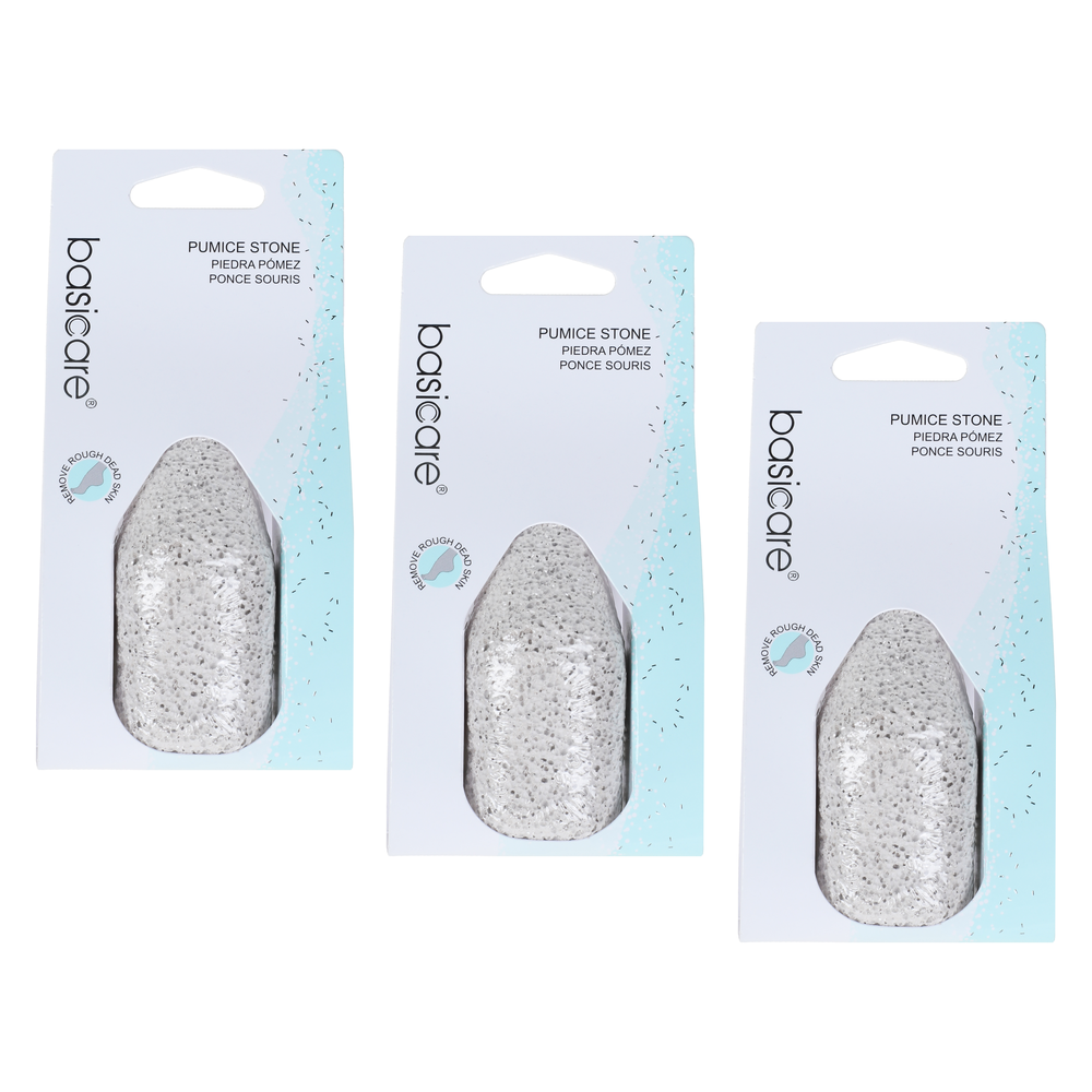 Basicare Natural Pumice Stone Bundle of 3 9.7cm Foot Care Callus Remover