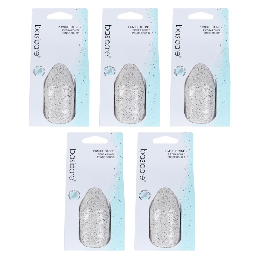 Basicare Natural Pumice Stone 9.7cm 5 Pack Foot Care Callus Remover