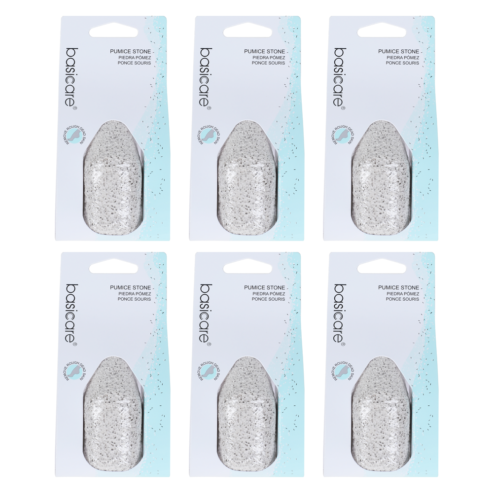 Basicare Natural Pumice Stone 9.7cm Bundle of 6 Foot Callus Removers