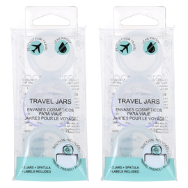 Basicare Travel Jars 10ml Refillable 3 Pack Bundle of 2 Sets