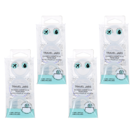 Basicare Travel Jars 4 Pack Refillable Cosmetic Containers 10ml Each