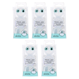 Basicare Travel Jars Set of 3 10ml Bundle of 5 Refillable Cosmetic Containers
