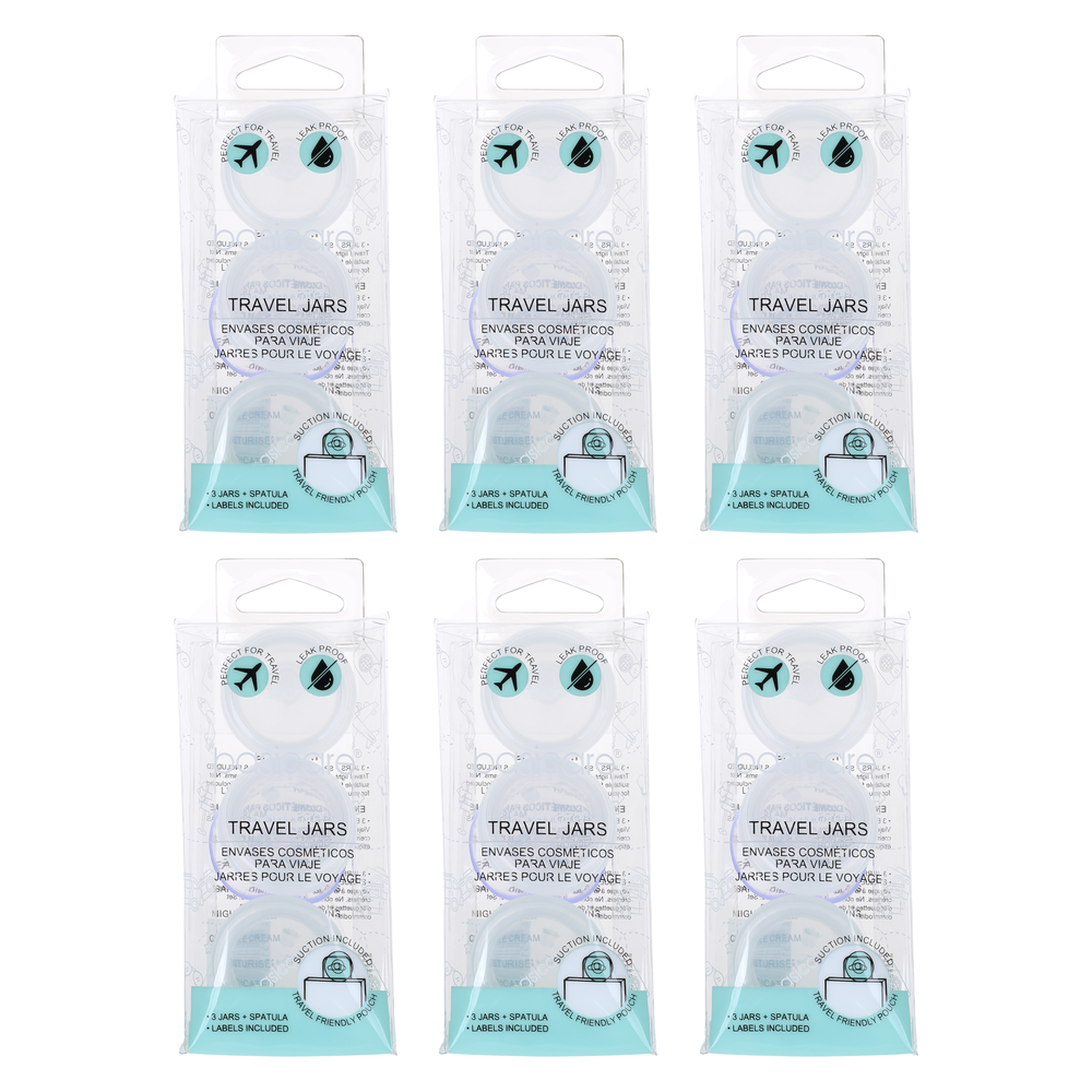 Basicare Travel Jars Set of 3 10ml Bundle Pack of 6
