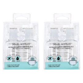 Basicare Travel Bottles Set of 2 Refillable 80ml with Label Stickers