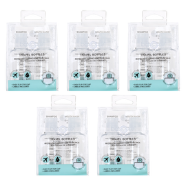 Basicare Travel Bottles Set of 5 80ml Refillable with Label Stickers