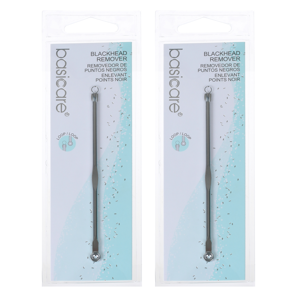 Basicare Stainless Steel Blackhead Remover Double Ended Tool 2 Pack