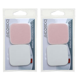 Basicare 2 Piece Flock Foundation Sponge Set Smooth Application 2 Pack