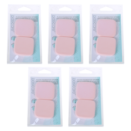 Basicare 2 Piece Flocked Foundation Sponge Makeup Blender Bundle of 5