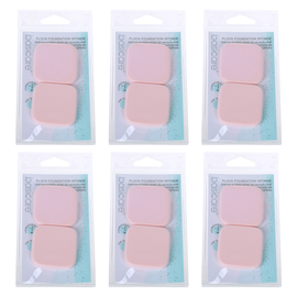Basicare 2 Piece Flock Foundation Sponge Bundle of 6 Makeup Sponges