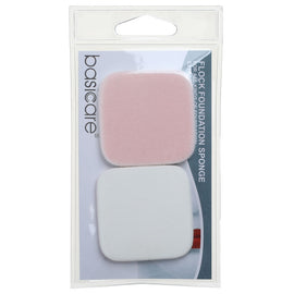 Basicare 2 Piece Flock Foundation Sponge Makeup Tools Smooth Application