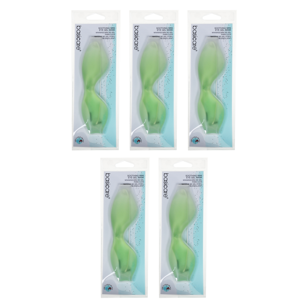 Basicare Hot Cold Soothing Eye Gel Mask Reusable Washable BPA Free Bundle of 5