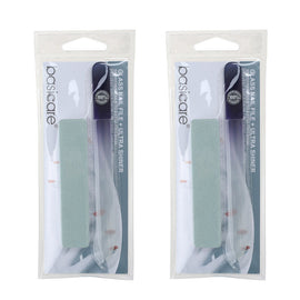 Basicare Glass Nail File Medium Pack of 2 Extra Fine Smooth Edge Professional