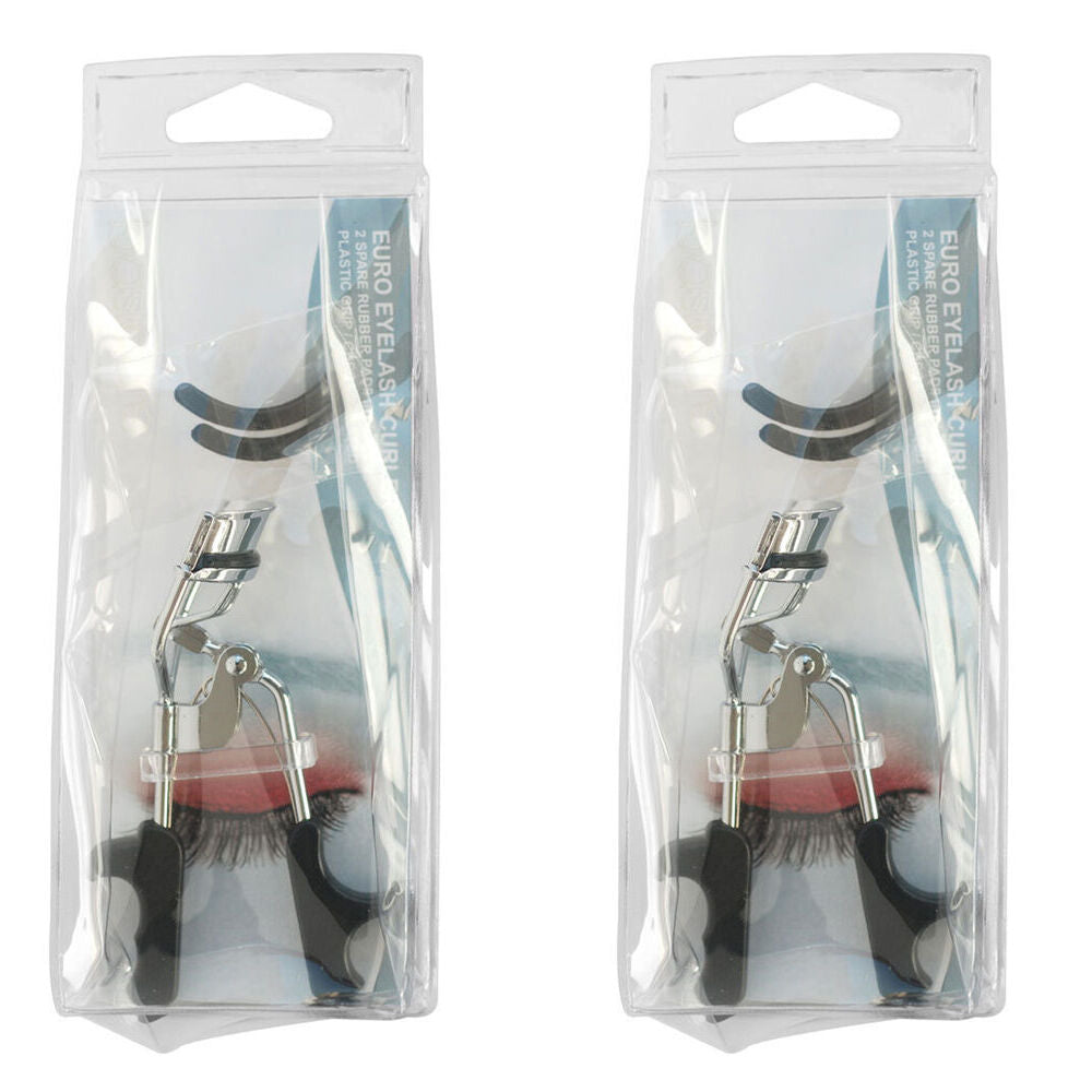 Basicare Euro Eyelash Curler with Spare Rubber Pads Professional x2
