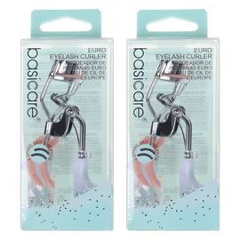 Basicare Euro Eyelash Curler with Spare Rubber Pads Professional x2