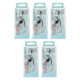 Basicare Euro Eyelash Curler Bundle 5 Pack with 2 Spare Rubber Pads