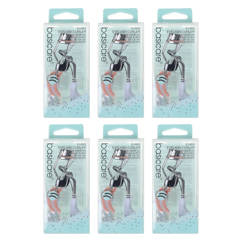 Basicare Euro Eyelash Curler 6 Pack with Spare Rubber Pads