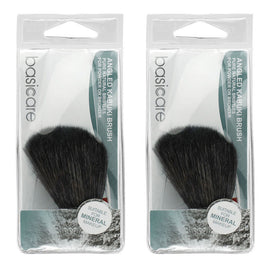 Basicare Angled Kabuki Brush Pack of 2 Natural Bristles for Powder and Bronzer