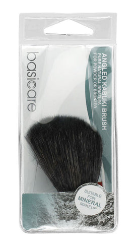 Basicare Angled Kabuki Brush for Powder and Bronzer with Natural Bristles