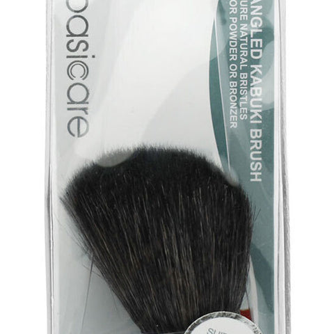 Basicare Angled Kabuki Brush for Powder and Bronzer with Natural Bristles