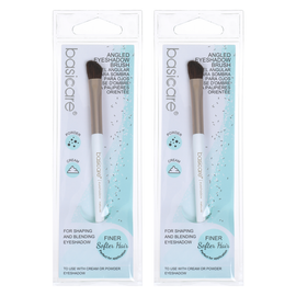 Basicare Angled Eyeshadow Brush Natural Bristles Precise Eye Makeup x2