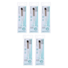 Basicare Angled Eyeshadow Brush 5 Pack Natural Bristles Precision Eye Makeup