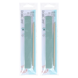 Basicare Ultra Nail Shiner Set 2 Piece with Cuticle Stick for Smooth Nails x 2