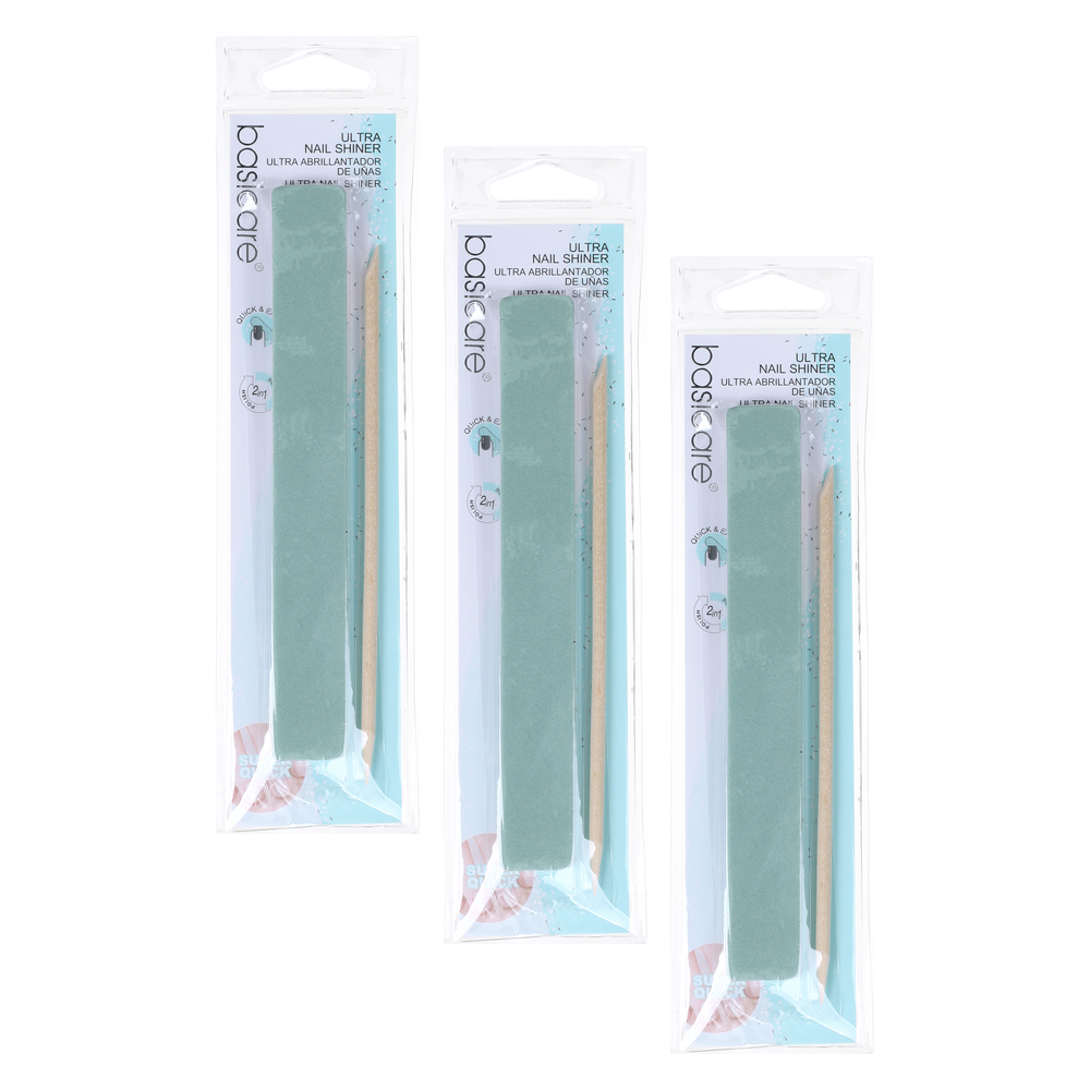 Basicare Ultra Nail Shiner 2 Piece Set Bundle of 3