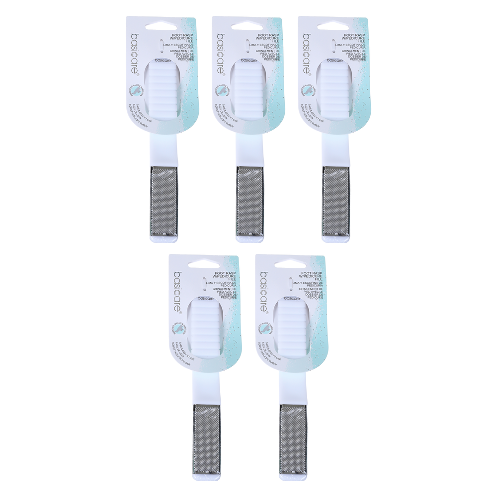Basicare Foot Rasp and Pedicure File Bundle of 5 Callus Remover Tool