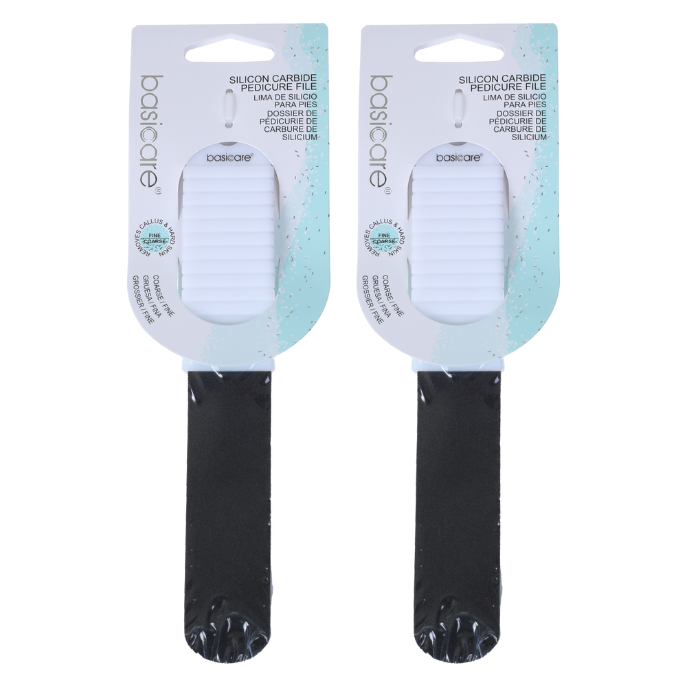 Basicare Silicone Carbide Pedicure File Pack of 2 for Callus Skin Removal