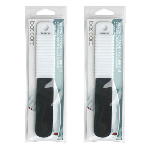 Basicare Silicone Carbide Pedicure File Pack of 2 for Callus Skin Removal