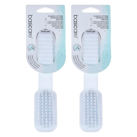 Basicare Pumice Stone Pedicure Brush White x 2 Foot Callus Remover