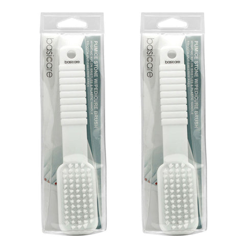 Basicare Pumice Stone Pedicure Brush White x 2 Foot Callus Remover