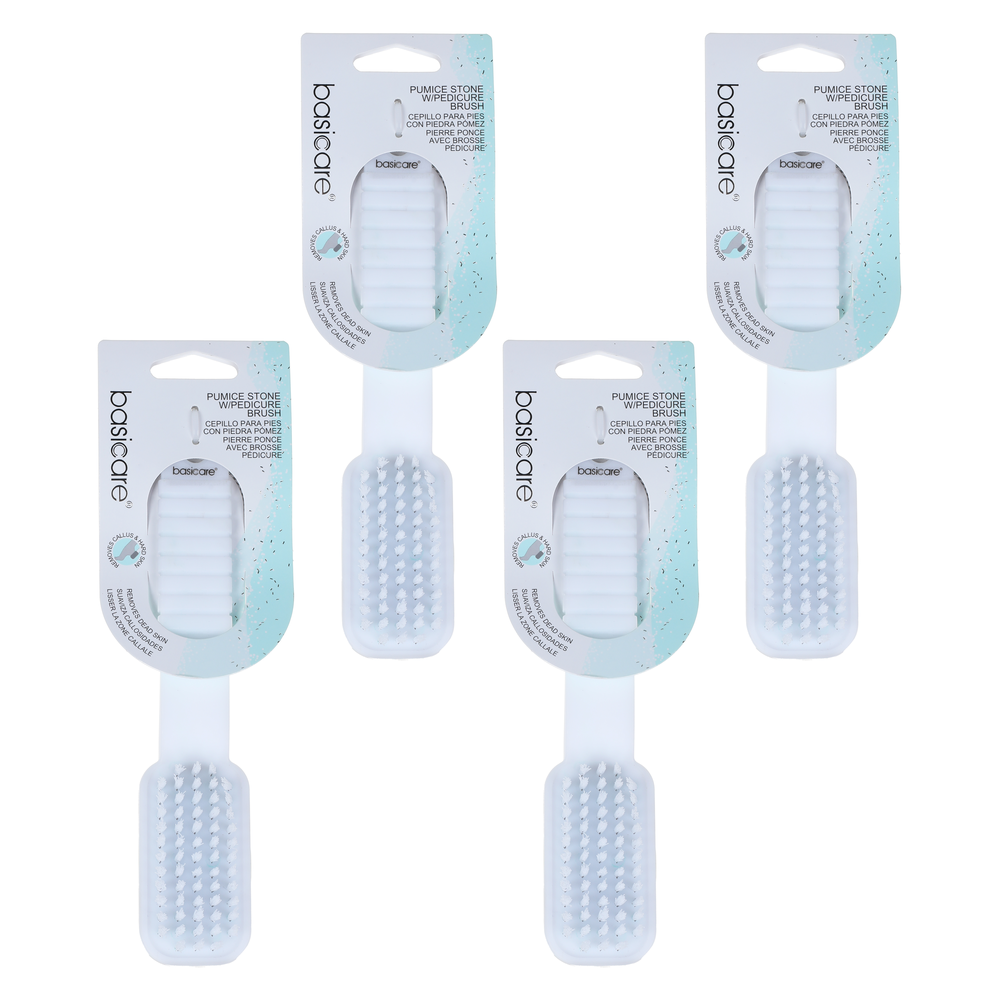 Basicare Pumice Stone Pedicure Brush White Bundle of 4