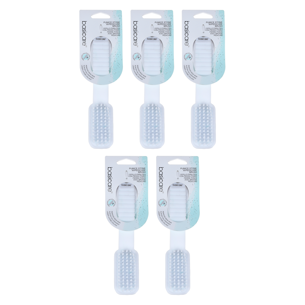 Basicare Pumice Stone Pedicure Brush White Bundle of 5