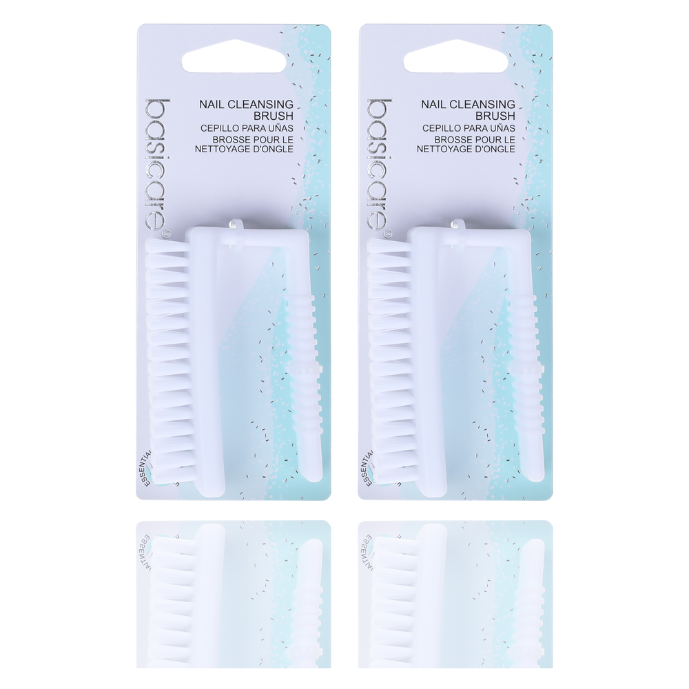 Basicare Nail Cleansing Brush White 8cm Twin Pack Manicure Pedicure