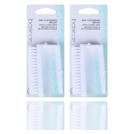 Basicare Nail Cleansing Brush White 8cm Twin Pack Manicure Pedicure
