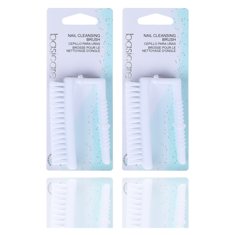 Basicare Nail Cleansing Brush White 8cm Twin Pack Manicure Pedicure