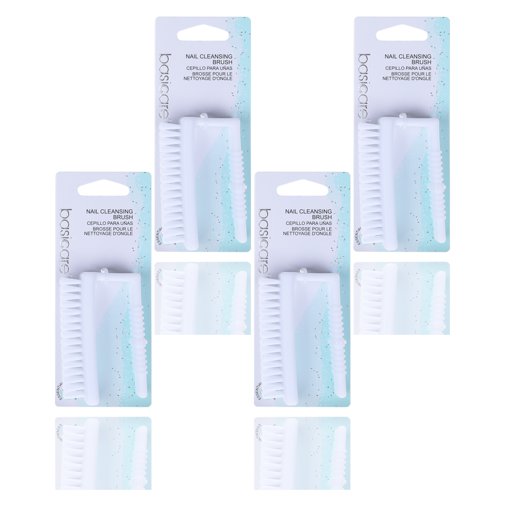 Basicare Nail Cleansing Brush White 8cm Bundle of 4