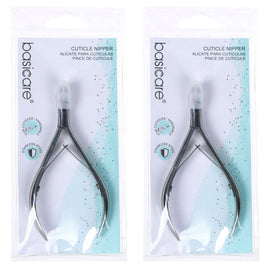 Basicare Cuticle Nipper 4.2 Inch Stainless Steel Manicure Tool Double Spring x2