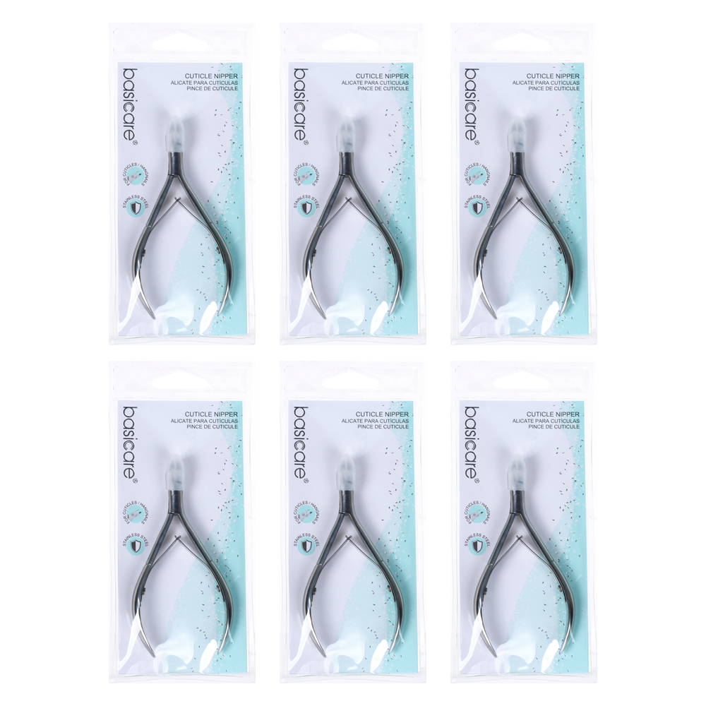 Basicare Cuticle Nipper 4.2 Inch Stainless Steel Manicure Tool Bundle of 6