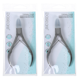 Basicare Toenail Plier 4.7 Inch Stainless Steel Pedicure Tool Twin Pack