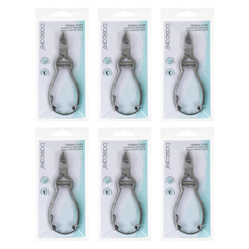 Basicare Toenail Pliers Stainless Steel 6 Pack Pedicure Chiropody Tool
