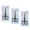 Basicare Stainless Steel Nail Scissors Rubber Grip 3 Pack Bundle