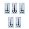 Basicare Stainless Steel Nail Scissors Rubber Grip Precision 5 Pack