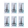 Basicare Stainless Steel Nail Scissors Rubber Grip Bundle of 6