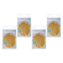 Basicare Natural Cellulose Sponge 7.5cm 4 Pack Gentle Face and Body